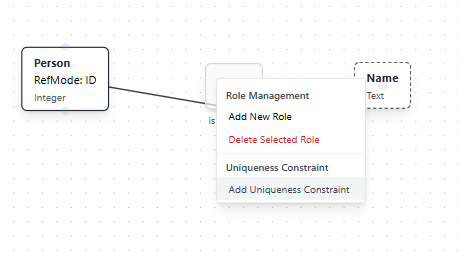 Internal Uniqueness Constraint Context Menu